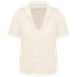 Chemise à col bowling manches courtes en lin femme Ivory Spasso