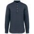 Chemise à col Mao délavée  en lin homme Washed Navy Blue Spasso