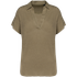 Polo en lin femme Light Olive Green Spasso