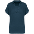 Polo en lin femme Peacock Blue Spasso