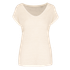 T-shirt col V en lin femme Ivory Spasso