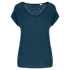 T-shirt col V en lin femme Peacock Blue Spasso