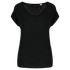 T-shirt col V en lin femme Black Spasso