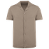 Chemise écoresponsable à col bowling délavée en jersey manches courtes homme Washed Cream Coffee Spasso