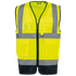 Gilet de sécurité haute visibilité recyclé avec zip unisexe Hi Viz Yellow / Navy WK. Designed To Work