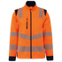 Veste softshell de sécurité recyclée avec manches détachables unisexe Hi Viz Orange / Navy WK. Designed To Work