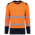 Sweat-shirt de sécurité recyclé col rond unisexe Hi Viz Orange / Navy WK. Designed To Work