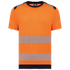 T-shirt de sécurité recyclé manches courtes unisexe Hi Viz Orange / Navy WK. Designed To Work