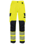 Pantalon de sécurité recyclé multipoches unisexe Hi Viz Yellow / Navy WK. Designed To Work
