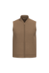 Bodywarmer rembourré en sergé écoresponsable à col teddy unisexe Dark camel Native Spirit