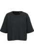 Sweat-shirt crop à manches courtes col rond femme Black PROACT®