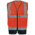 Gilet de sécurité haute visibilité recyclé avec zip unisexe Hi Viz Orange / Navy WK. Designed To Work