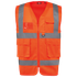 Gilet de sécurité haute visibilité recyclé avec zip unisexe Hi Viz Orange WK. Designed To Work