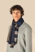 Chèche réversible unisexe Blue Stripes / Brown Herringbone Spasso