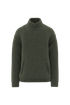 Sweat-shirt 1/4 zip à épaules tombantes en sherpa unisexe Forest Khaki Spasso