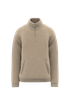 Sweat-shirt 1/4 zip à épaules tombantes en sherpa unisexe Wet Sand Spasso