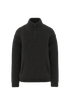 Sweat-shirt 1/4 zip à épaules tombantes en sherpa unisexe Black Spasso