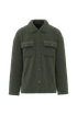Surchemise à épaules tombantes en sherpa unisexe Forest Khaki Spasso