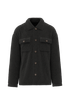 Surchemise à épaules tombantes en sherpa unisexe Black Spasso