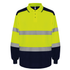 Polo bicolore manches longues haute visibilité Hi Vis Yellow / Navy Yoko