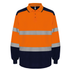 Polo bicolore manches longues haute visibilité Hi Vis Orange / Navy Yoko