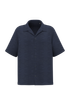Chemise à manches courtes texturée homme Navy Blue Spasso