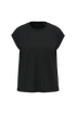 T-shirt écoresponsable sans manches à épaulettes femme Black Spasso
