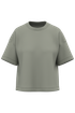 T-shirt écoresponsable boxy à épaules tombantes femme Almond Green Native Spirit