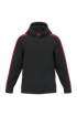 Sweat-shirt à capuche teamwear bicolore enfant Black / Sporty Red PROACT®